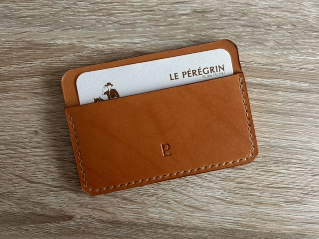 Porte-carte en cuir - Coloris « Naturel » - Fabriqué à la main en France