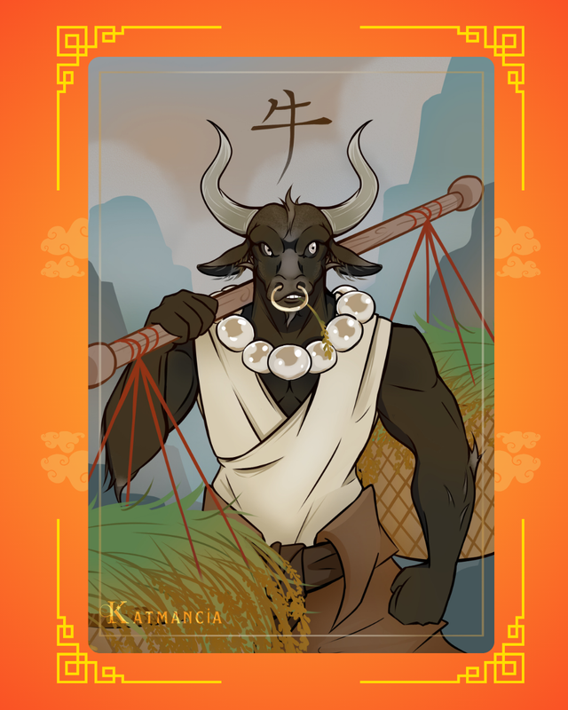 Affiche-Zodiaque chinois-Buffle 