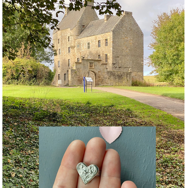 Outlander locations textured heart pendant