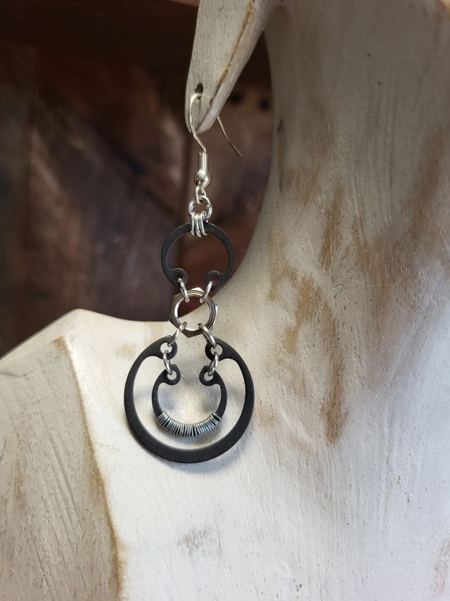 Boucles d'Oreilles Néo Circlips "Spirales d'Acier"