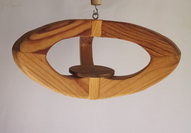 Suspension Bois - H20cm x L31cm - plateau acacia / arceaux sapin / pièces assemblage sapin S013