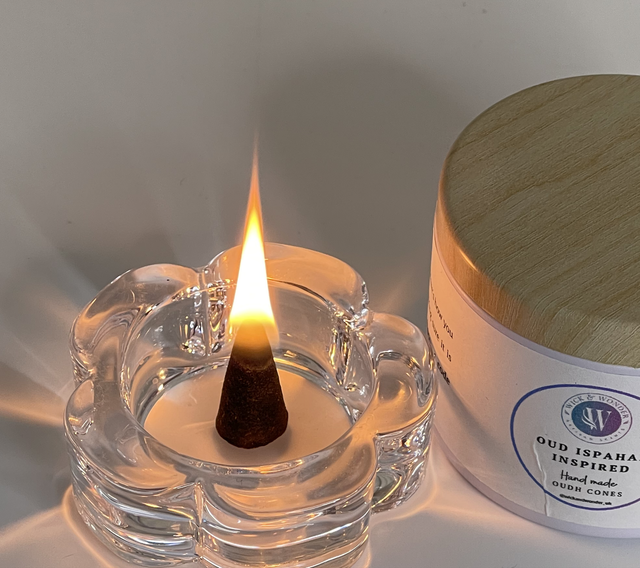 Glass incense cone holder 