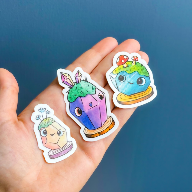 Lot de 3 STICKERS p'tits cailloux