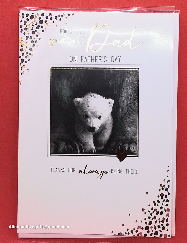 Dad Fathers Day Card with Polar Bear 