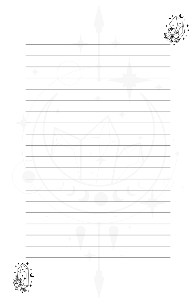 Intérieur carnet éternel A5 - Carnet de note Lune & Cristaux