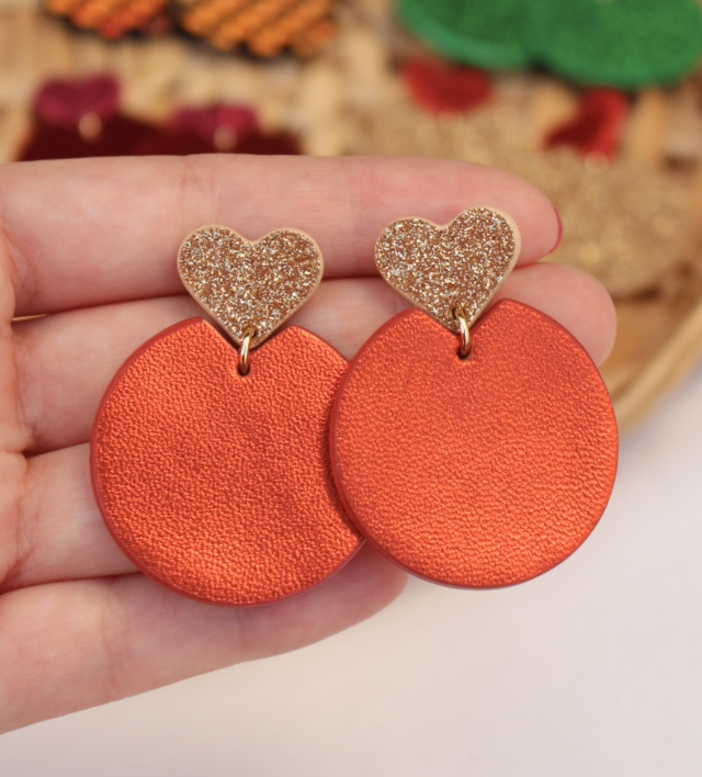 Kira • orange métallisé, doré pailleté