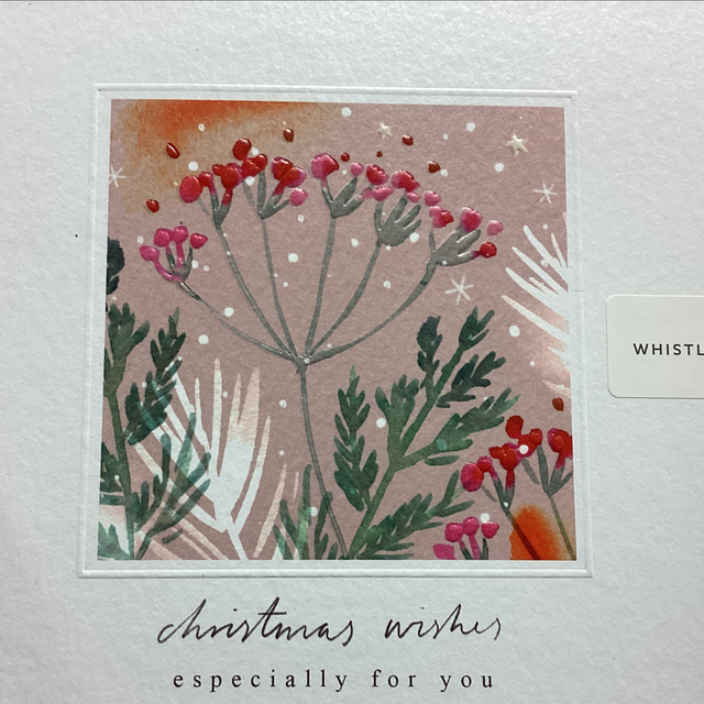 Christmas Open Whistlefish - Christmas wishes especially for you WC Pink floral 