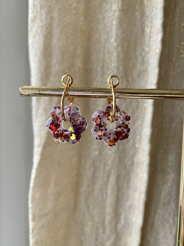 Créoles fleurs 2.0 - caramel