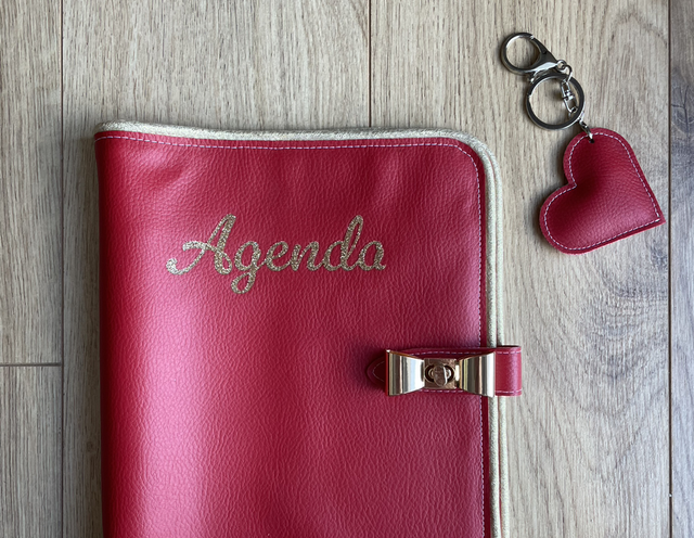 Agenda rechargeable Rouge/or