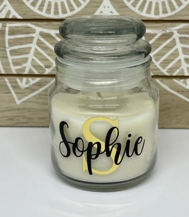 Bougie parfumée en verre avec prénom tarif dégressif