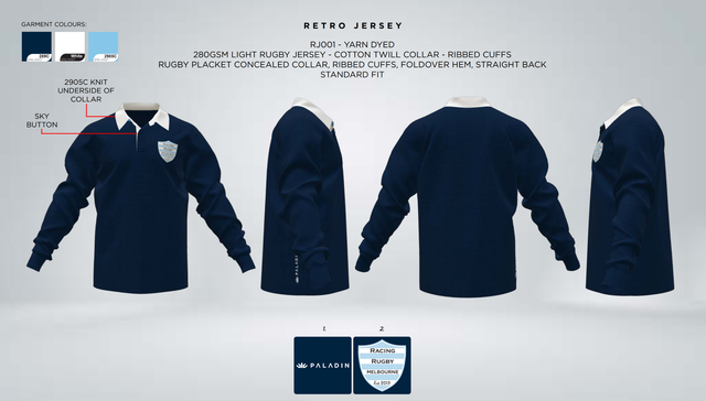 Retro Long Sleeve Jersey (Full blue)