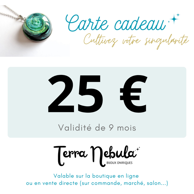 Carte cadeau Montant 25€ 