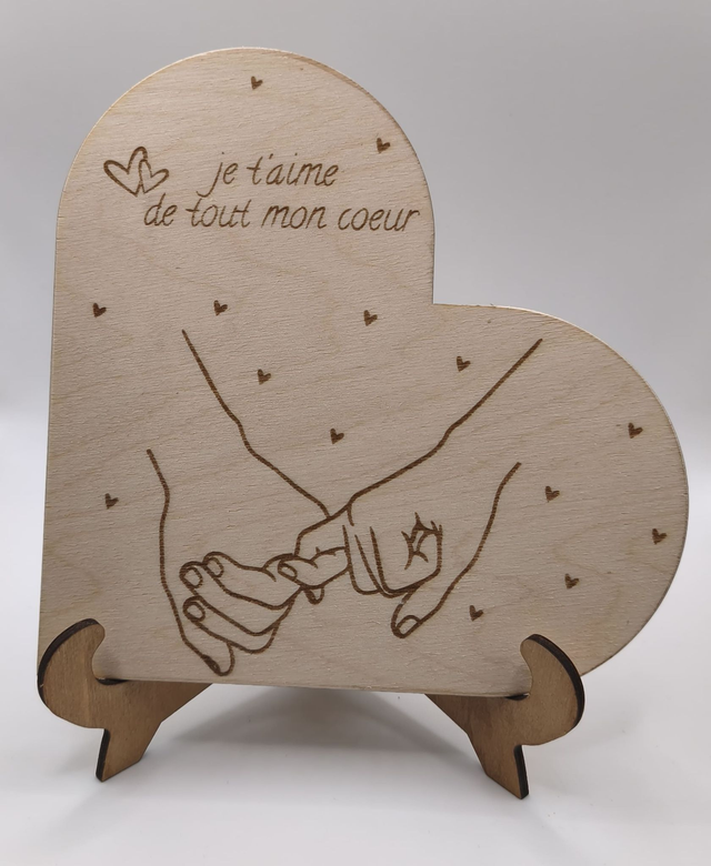 Coeur à poser ou à suspendre en bois