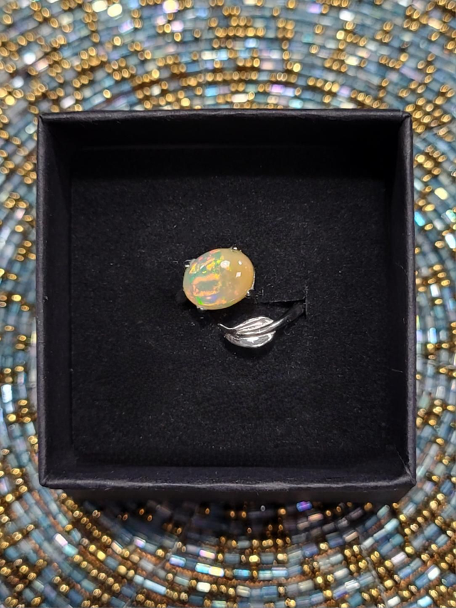Bague Opale Éthiopienne 