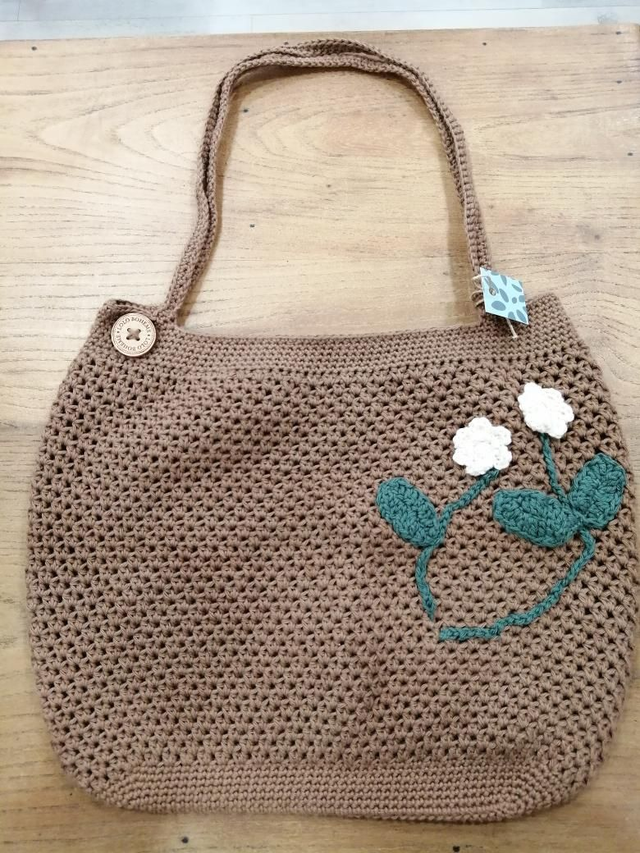 Sac marron en crochet