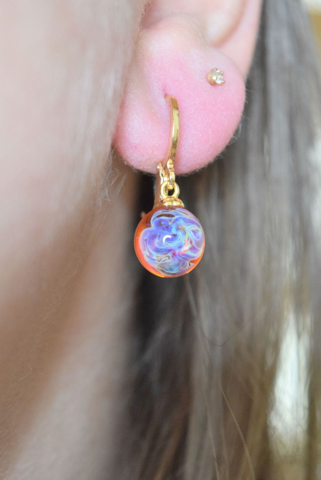 CRÉOLES NÉBULEUSE ORANGE MONTURE OR