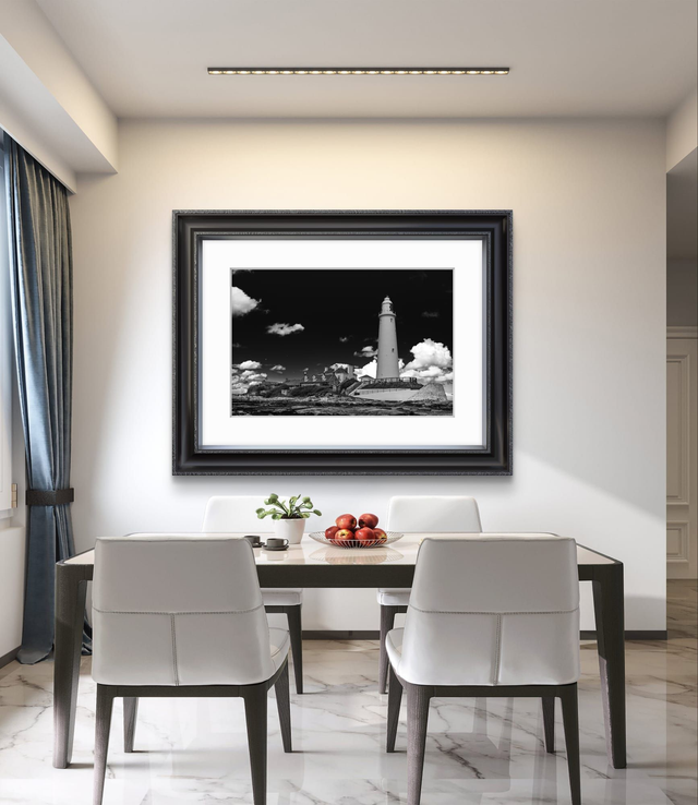 Lighthouse - St Mary's Whitley Bay Black and White - Print Only