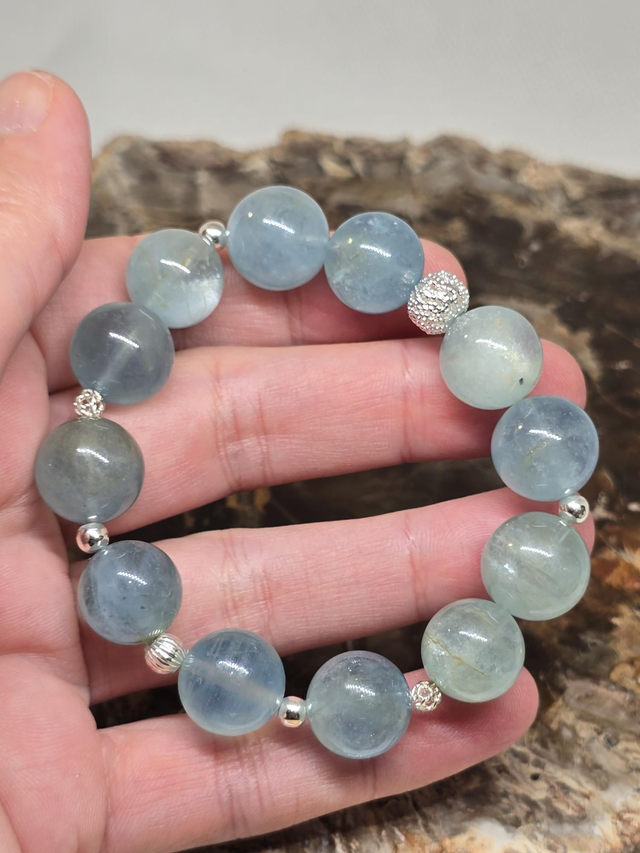 Bracelet Aigue marine XL 1,2 cm