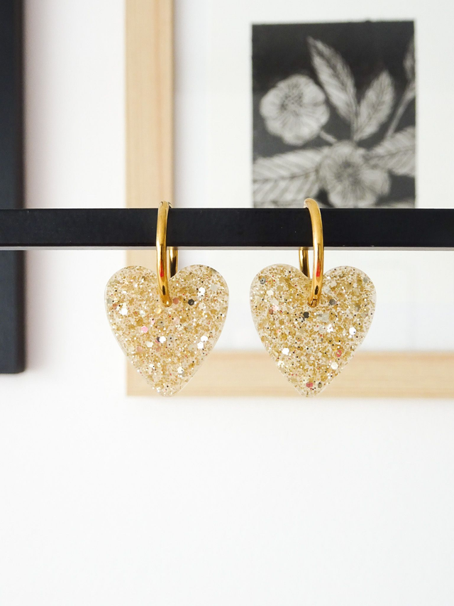 Coeur S : Paillettes champagne