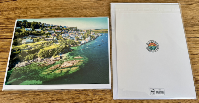 Salcombe and Woodcot Greetings Card 7”x5” Wrapped in protective plastic sleeve