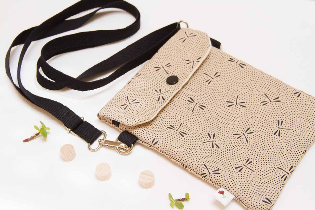 Bolso para móvil Libélulas en beige