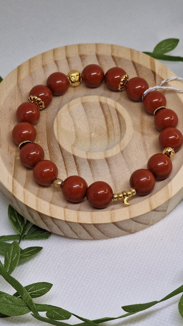 Bracelet Jaspe rouge en 1cm