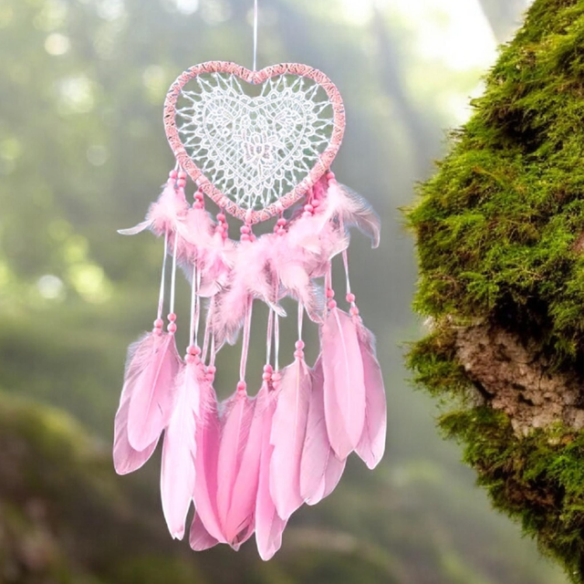 "Coeur rose bohème" - Attrape-rêves - DC-26