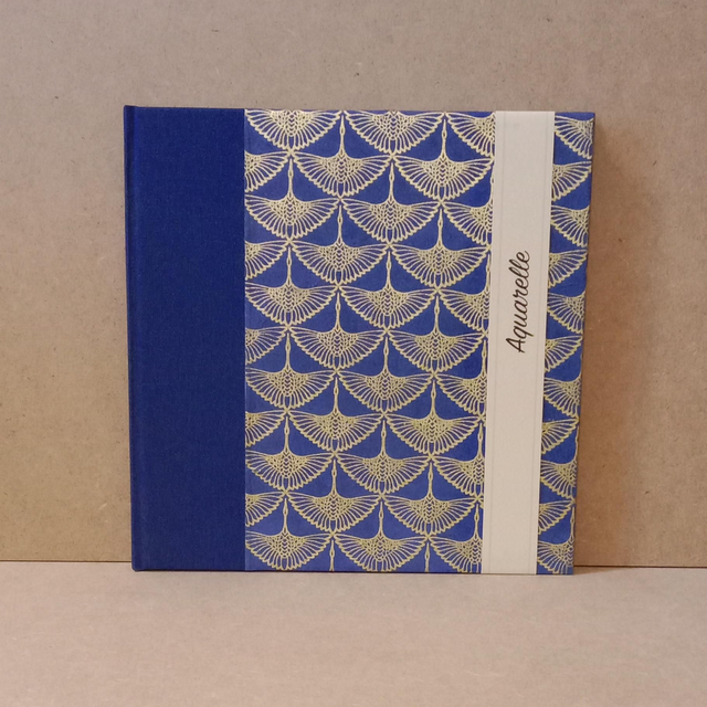 Carnet Aquarelle Grue/bleu 250