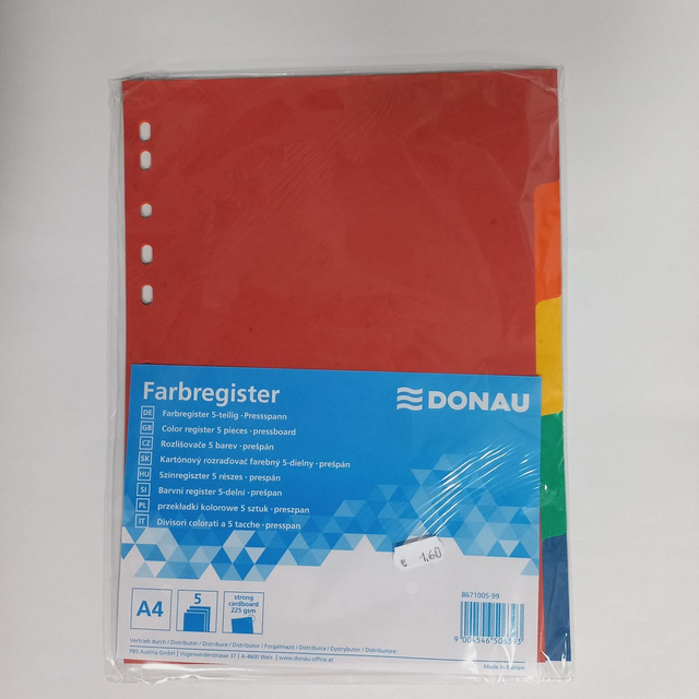 Donau Farbregister A4 5-teilig
