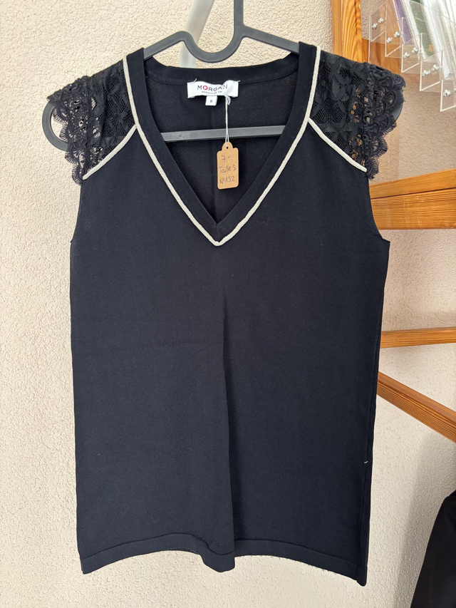 T-shirt noir manche courte Morgan de toi (132)