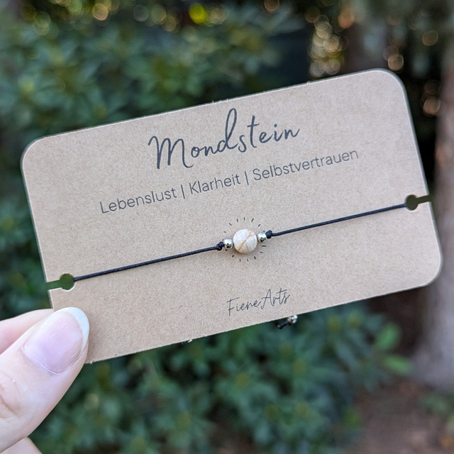 Mondstein - makramee Edelsteinarmband
