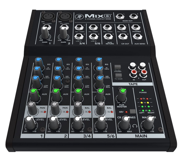 Console de mixage 8 canaux