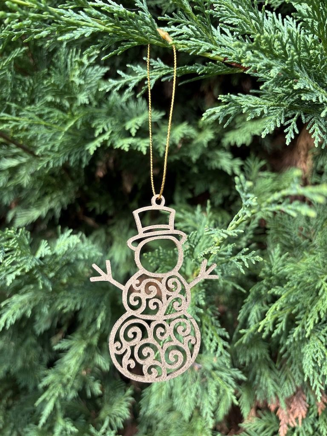 Boule de Noel Bonhomme de neige Or