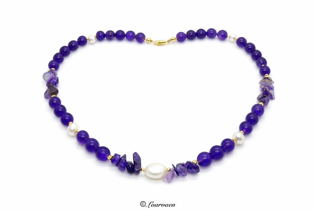 Collier “Enorenn” Améthyste &amp; Perles de Culture 