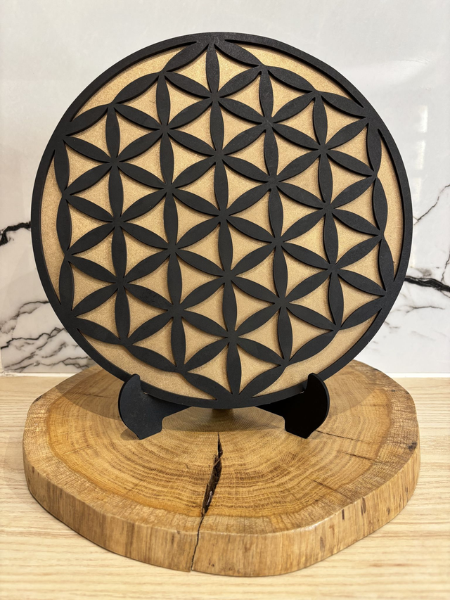 Fleur de vie Noir sur Or