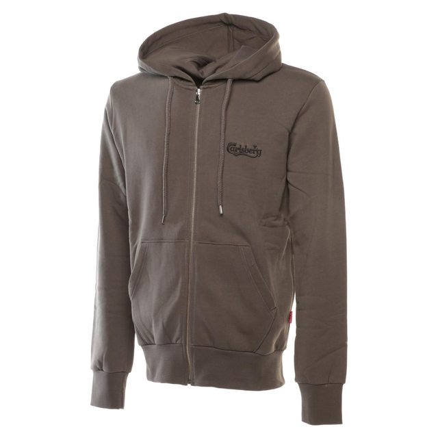 2023158C4814 - CARLSBERG FELPA UOMO CAPPUCCIO ZIP RICAMO SUL PETTO
