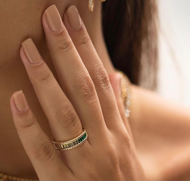 Anel Zircônia Amarela e Verde