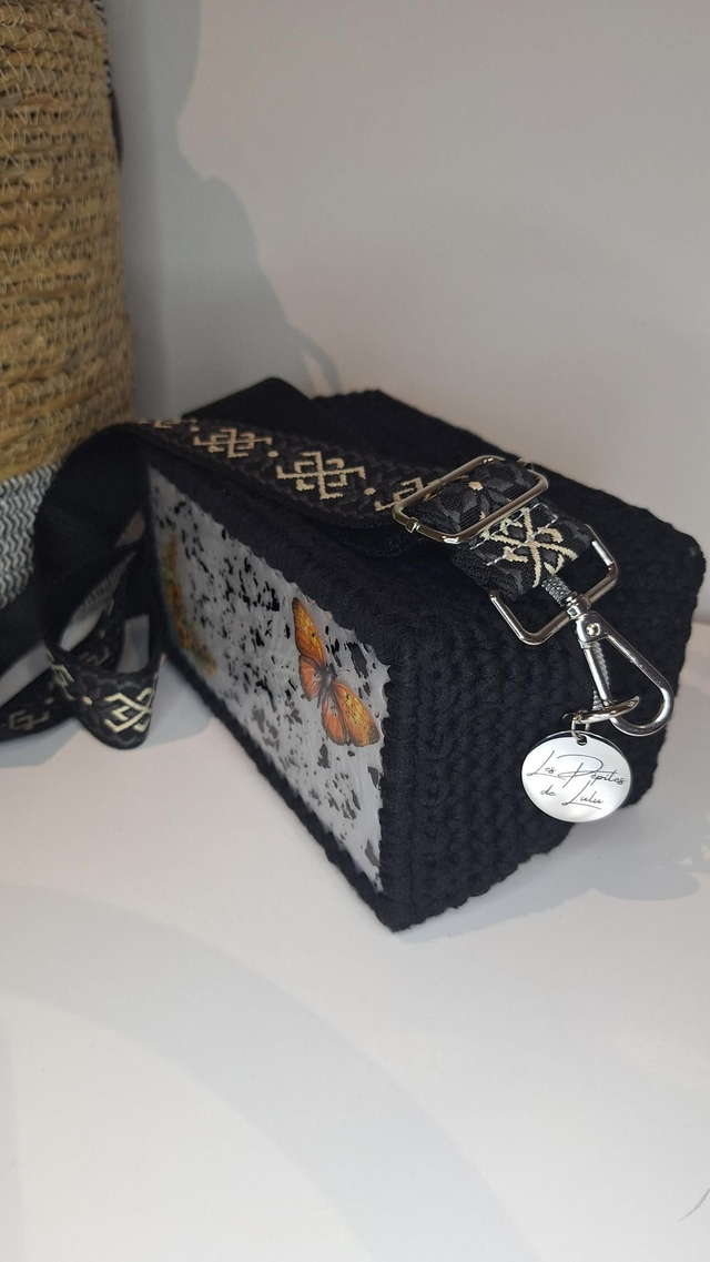 Sac résine papillons/noir