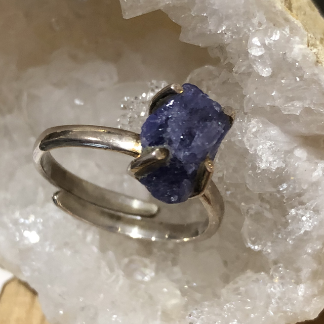 Bague réglable argent 925 tanzanite 