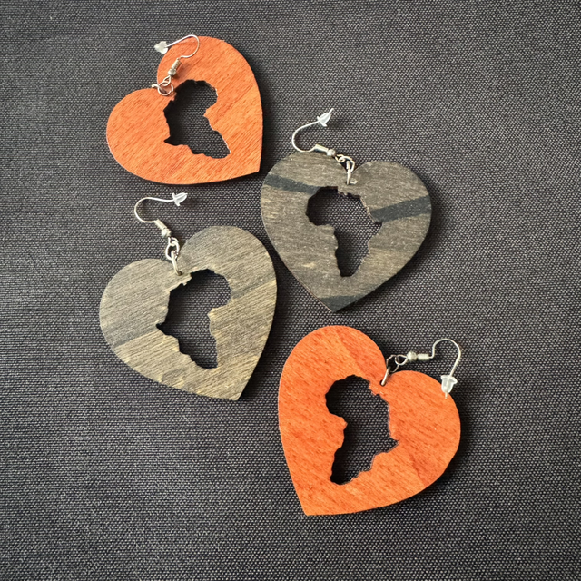 Africa in Heart Earrings 