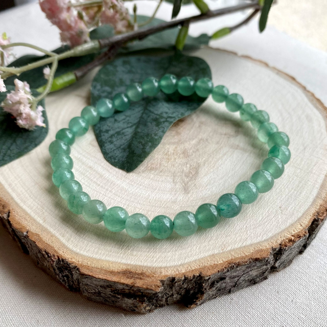 Bracelet perles aventurine verte