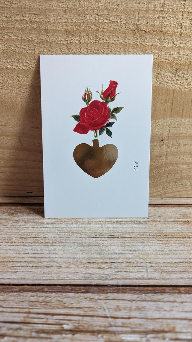 Carte ex-voto roses rouges 