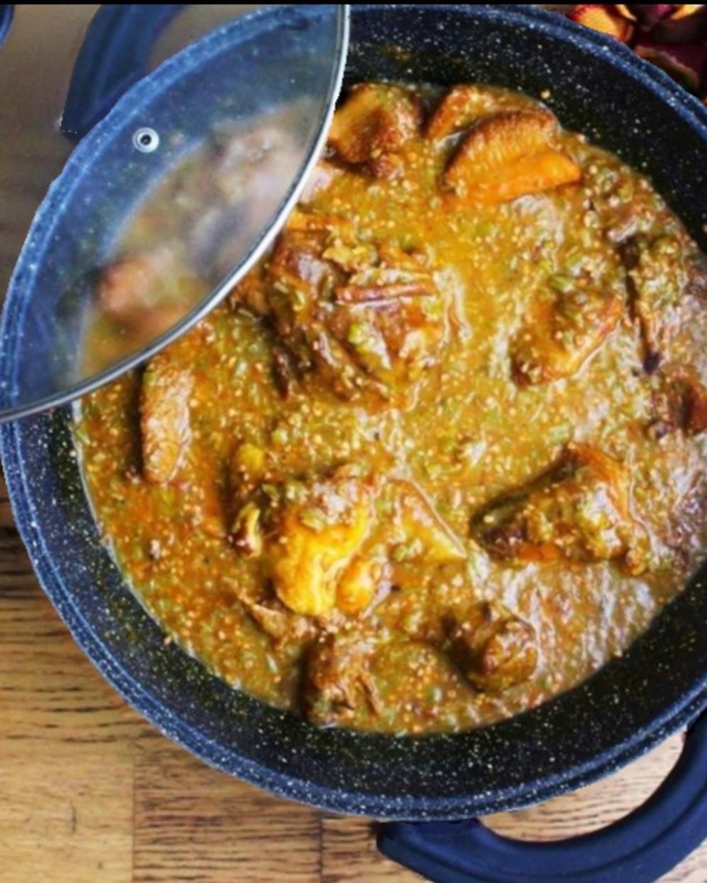 Sauce gombo poulet+ riz