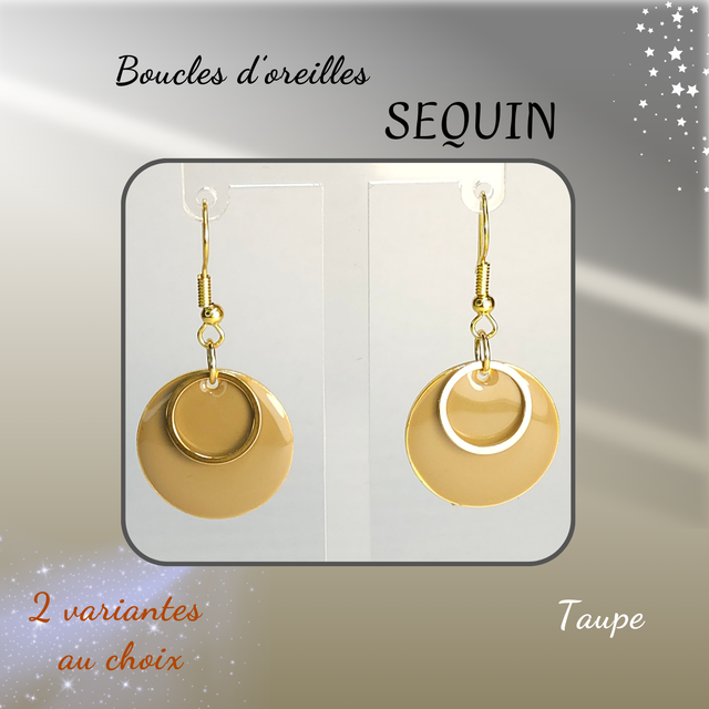 Boucles d&#039;oreilles SEQUIN - Taupe