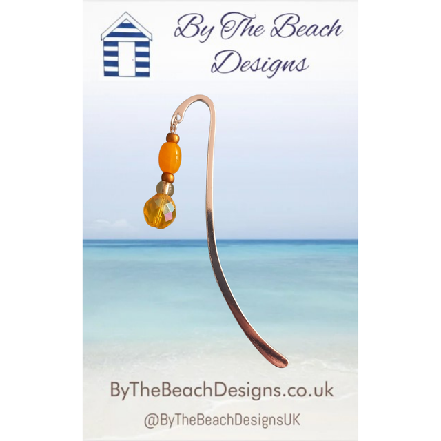 Golden Glow Beaded Bookmark
