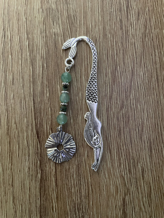 Marque-pages Aventurine verte 6 mm et Turquoise africaine 3 mm