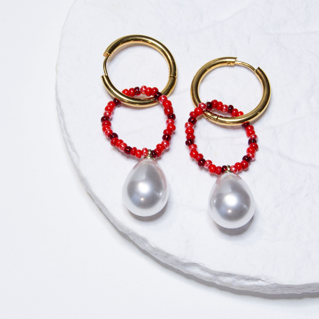 Pearls & Beads (rdeča)