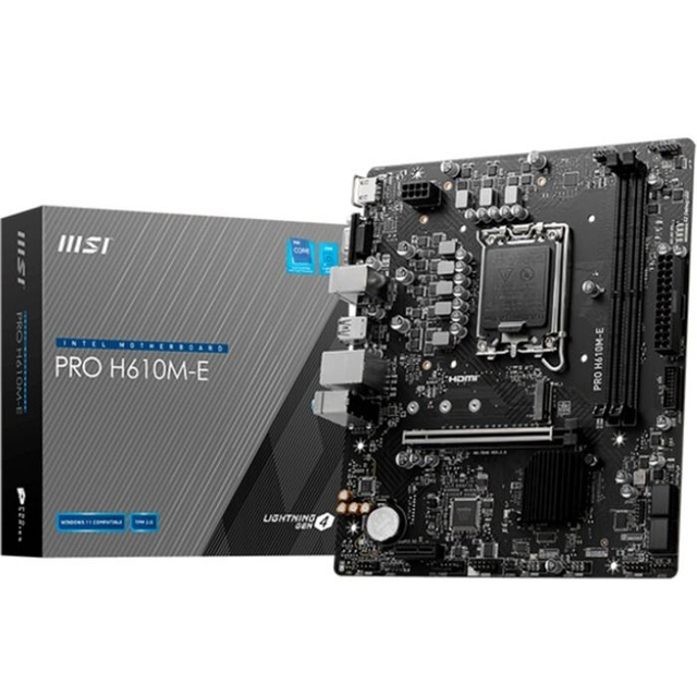 02.1.0031 – Scheda Madre MSI PRO H610M-E DDR4 LGA1700 – Entry Level per Intel 12ª/13ª Gen