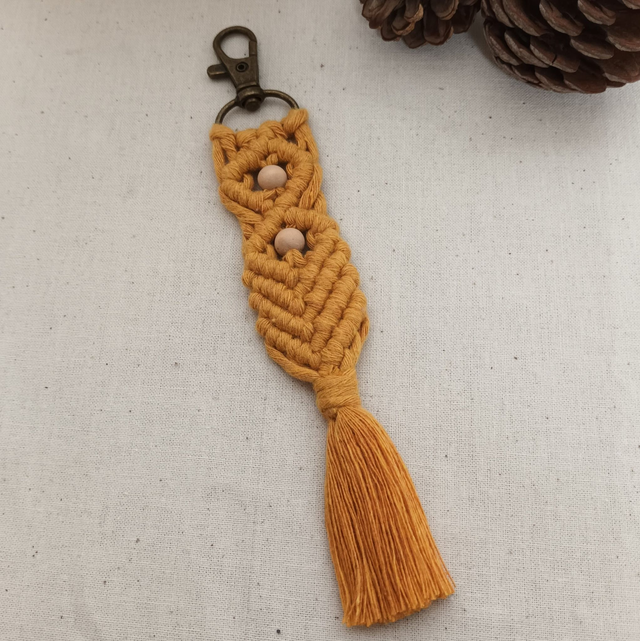 Porte-clés perles et macramé
