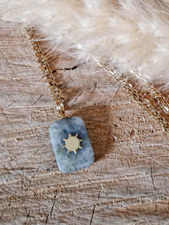 Collier "Soleil - Labradorite" Modèle doré